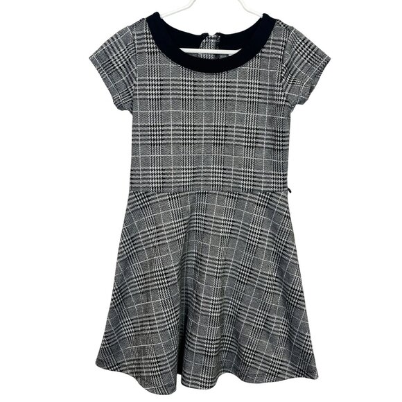 The Childrens Place Dress Girls 8 Kids Fit and Flare Short Sleeve Plaid Fall - Picture 1 of 13